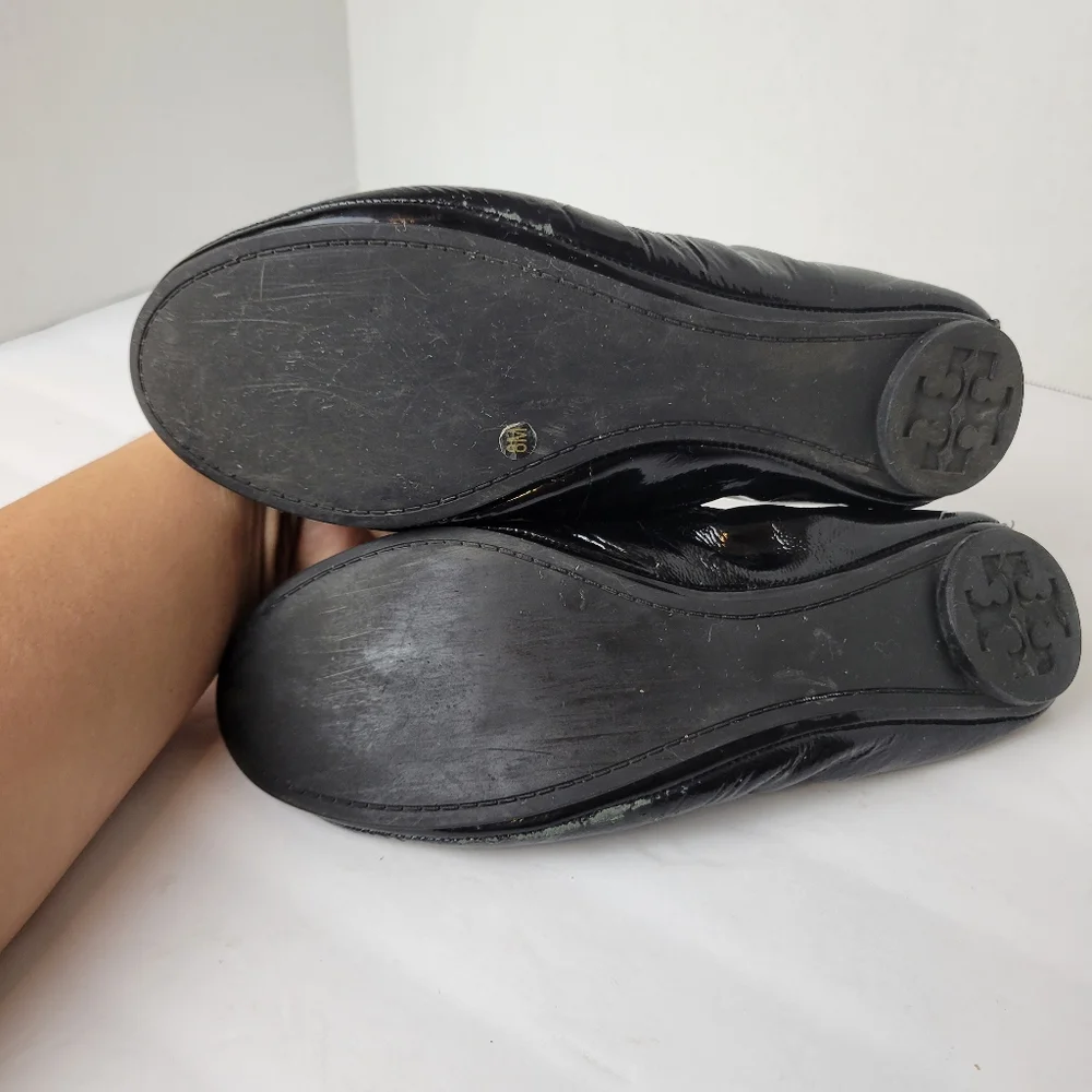Tory Burch Black Patent Leather Ballet Flats